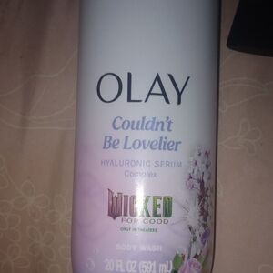 OLAY Hyaluronic Serum Body Wash with Purple Floral Design